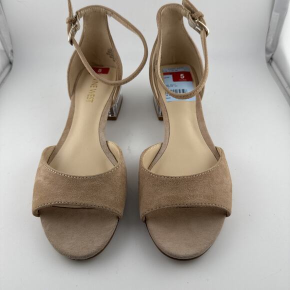 Nine West Women's Volor Heeled Open Toe Natural Sandals Size 5 M NWB - Picture 3 of 12